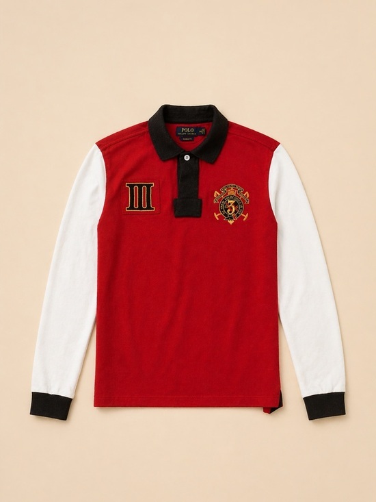 Polo Ralph Lauren Other - Polo by Ralph Lauren Red & White Long-Sleeve Rugby Polo